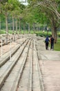 Staircase and steps in the public park Royalty Free Stock Photo